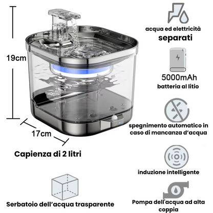 WaterFresh® Fontanella per Animali in Acciaio Inossidabile